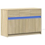 vidaXL Meuble TV avec LED chêne sonoma 91x34x61 cm bois d'ingénierie