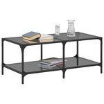 vidaXL Table basse avec dessus en verre noir 98 5x50x40 cm acier