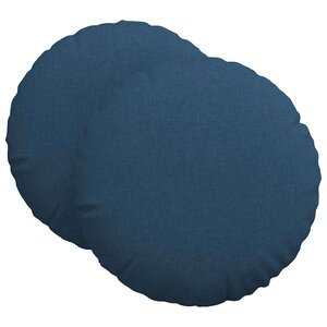 vidaXL Coussins de siège 2 pc Tissu Bleu Ø80 x 29 cm