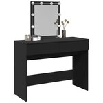 vidaXL Coiffeuse avec LED noir 100x40x130 cm