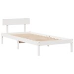 vidaXL Cadre de lit sans matelas blanc 75x190 cm bois de pin massif