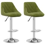 vidaXL Tabourets de bar lot de 2 vert clair velours