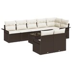 vidaXL Ensemble de canapé de jardin 8 pièces avec coussins Rattan poly gris