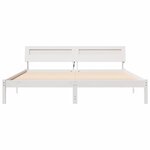 vidaXL Cadre de lit avec tête de lit Blanc 200 x 200 cm Pin massif