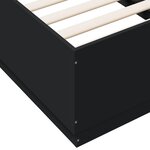vidaXL Cadre de lit noir 90x190 cm bois d'ingénierie