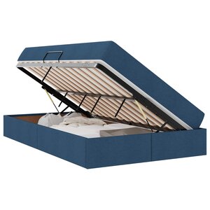vidaXL Lit avec rangement et matelas Bleu 120 x 200 cm Polyester