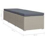 vidaXL Chaise longue avec coussin Résine tressée Gris