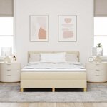 vidaXL Lit à ressorts avec matelas Crème 140 x 200 cm tissu