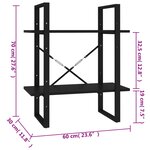 vidaXL Bibliothèque à 2 niveaux Noir 60x30x70 cm bois d'ingénierie