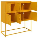 vidaXL Buffet jaune moutarde 100 5x39x107 cm acier