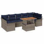vidaXL Ensemble de canapé de jardin 8 Pièces Gris Poly rotin