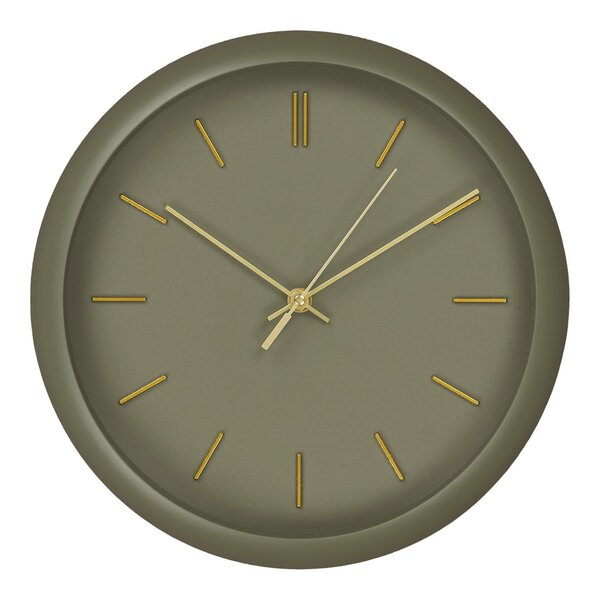 Horloge murale Rossano verte mouvement silencieux Ø 30 cm