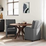 vidaXL Chaises de Salle à Manger avec Roues 2 Pièces Gris foncé
