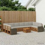 vidaXL Ensemble de canapés d'extérieur 11 pc Naturel et gris clair