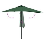 vidaXL Parasol de jardin demi Vert Moyen Aluminium thermolaqué