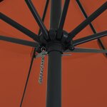 vidaXL Parasol de jardin Rouge  Noir 395 x 395 x 245 cm