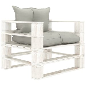 vidaXL Canapé palette de jardin avec coussins taupe Bois