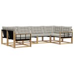 vidaXL Ensemble de canapés d'extérieur 6 Pièces Blanc et gris clair