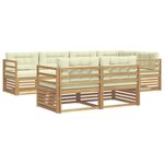 vidaXL Ensemble de canapés d'extérieur 7 pc Blanc et crème Polyester