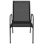 vidaXL Chaises de jardin lot de 2 Acier et textilène Noir
