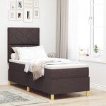 vidaXL Lit avec sommier marron foncé 80x200 cm Tissu