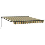 vidaXL Auvent Rétractable Vert et jaune 350x250 cm tissu