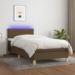 vidaXL Sommier à lattes de lit matelas et LED Marron foncé 100x200cm