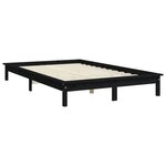 vidaXL Cadre de lit noir 120x190 cm petit double bois massif de pin