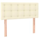 vidaXL Lit à sommier tapissier avec matelas Crème 100x200cm Similicuir