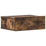 vidaXL Table de chevet flottante Chêne fumé 40x30x15 cm