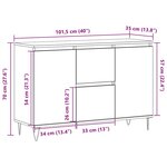 vidaXL Buffet vieux bois 104x35x70 cm bois d’ingénierie