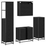vidaXL Ensemble de mobilier de salle de bain 4 Pièces Chêne noir
