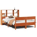 vidaXL Lit bibliothèque sans matelas cire marron 120x190cm pin massif