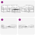 vidaXL Ensemble de canapés d'extérieur 6 pc Blanc et crème