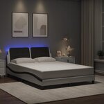 vidaXL Cadre de lit avec LED sans matelas blanc et noir 140x190 cm