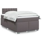 vidaXL Sommier à lattes de lit avec matelas Gris 120x200 cm Similicuir