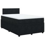 vidaXL Sommier à lattes de lit avec matelas noir 120x190 cm velours