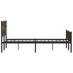vidaXL Cadre de lit en métal sans matelas chêne fumé 180x200 cm