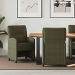 vidaXL Chaises de Salle à Manger avec Roues 2 Pièces Vert armée