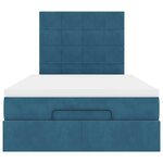 vidaXL Cadre de lit ottoman avec matelas bleu foncé 120x190 cm velours