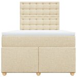 vidaXL Sommier à lattes de lit avec matelas Crème 120x200 cm Tissu