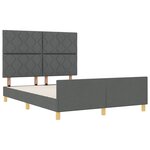Cadre de lit gris foncé vidaXL 160x200 cm en tissu