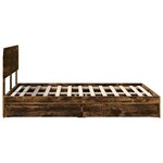 vidaXL Lit de Rangement Chêne fumé 160 x 200 cm Bois d'ingénierie