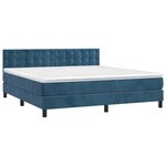 vidaXL Sommier à lattes de lit matelas et LED Bleu foncé 180x200 cm