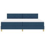 vidaXL Lit à ressorts avec coussin Bleu 200 x 200 cm tissu