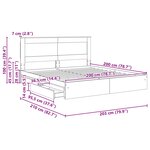 vidaXL Lit de Rangement Gris Sonoma 200 x 200 cm Bois d'ingénierie