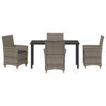 vidaXL Ensemble de 5 chaises de jardin avec coussins gris en rattan poly