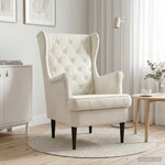vidaXL Fauteuil Crème Velours