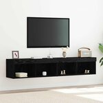 vidaXL Meuble TV 2 Pièces Chêne noir 80 x 30 x 30 cm Bois d'ingénierie