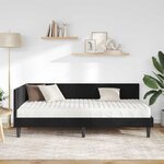 vidaXL Cadre de lit d'angle avec matelas 2 pc Noir 90 x 190 cm Velours